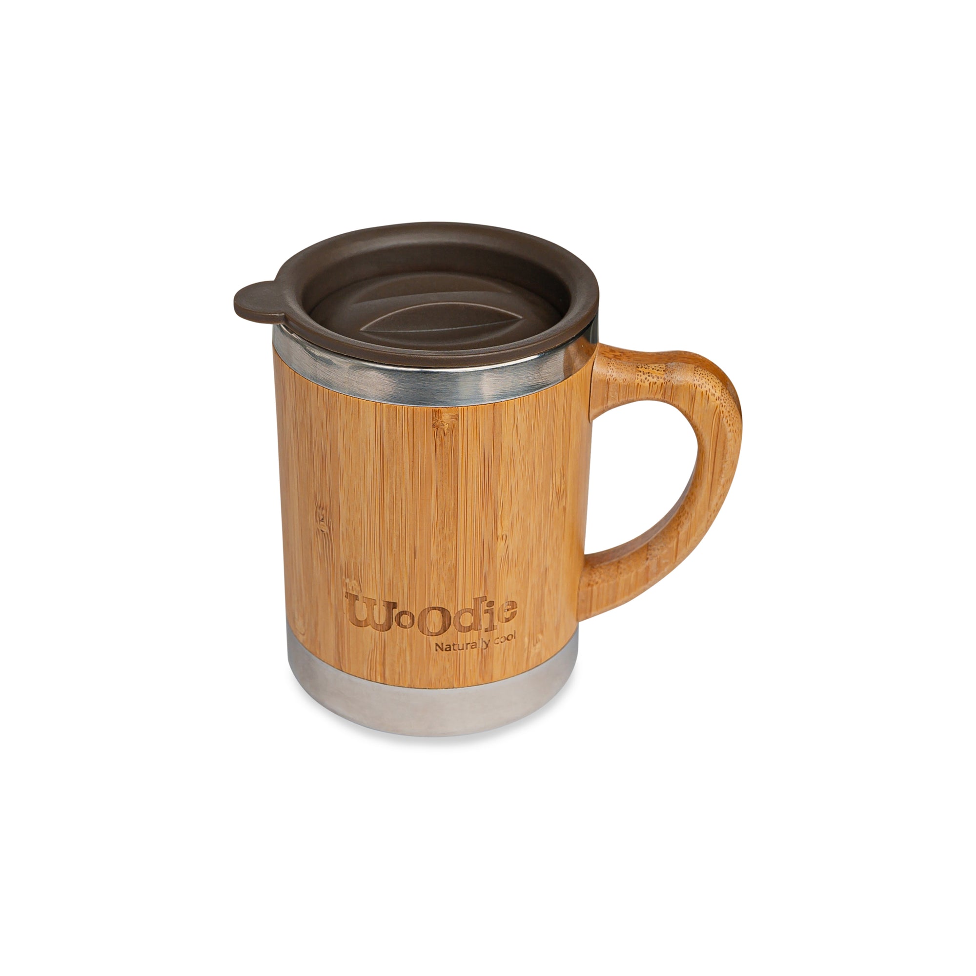 Stainless steel mug with natural bamboo coating - 280 ml