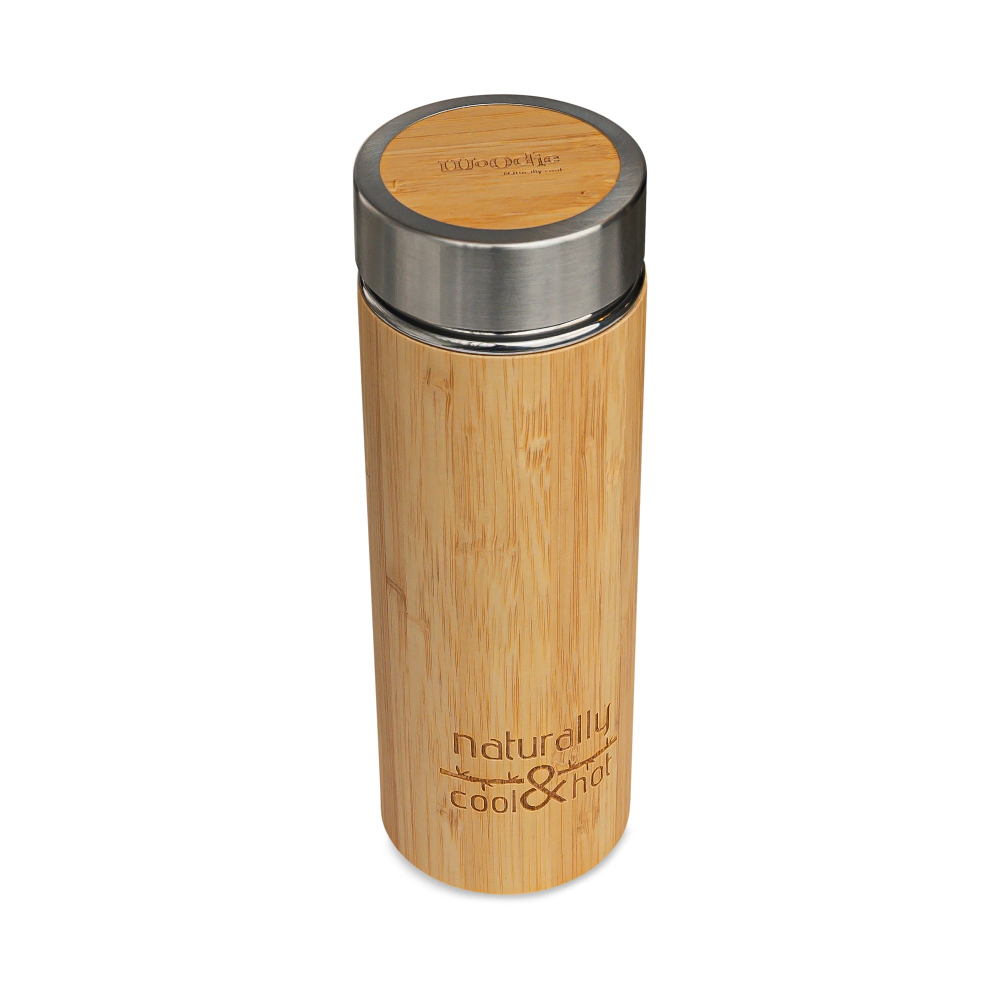 Reusable bottle with natural bamboo coating - 420 ml