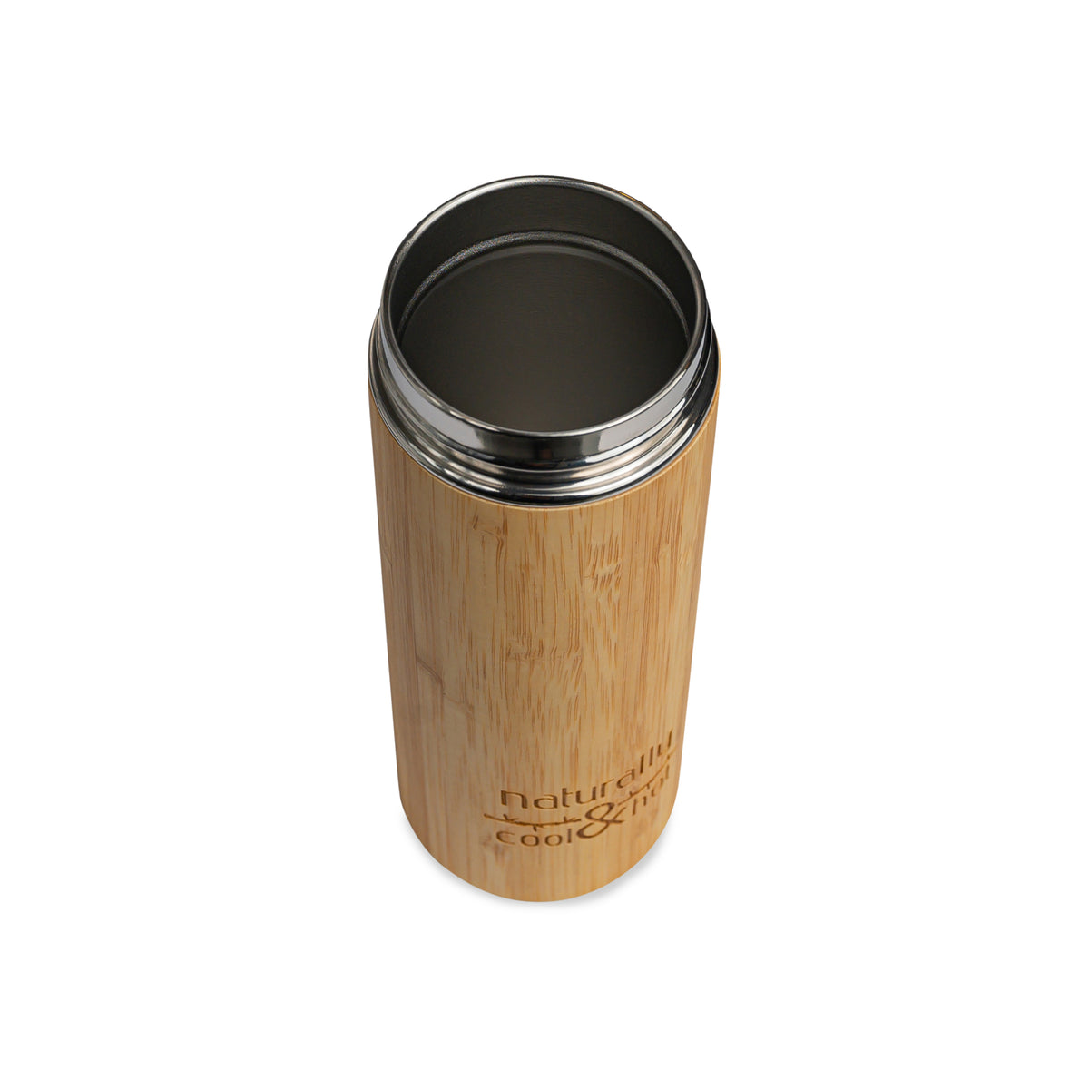 Reusable bottle with natural bamboo coating - 420 ml