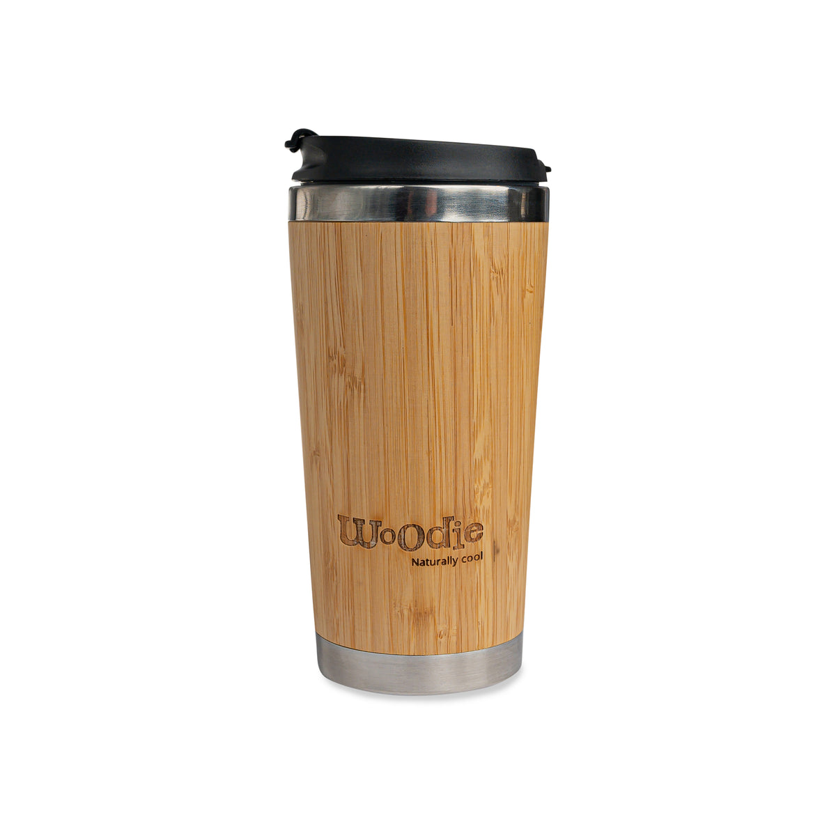 Stainless steel mug with natural bamboo coating - 430 ml